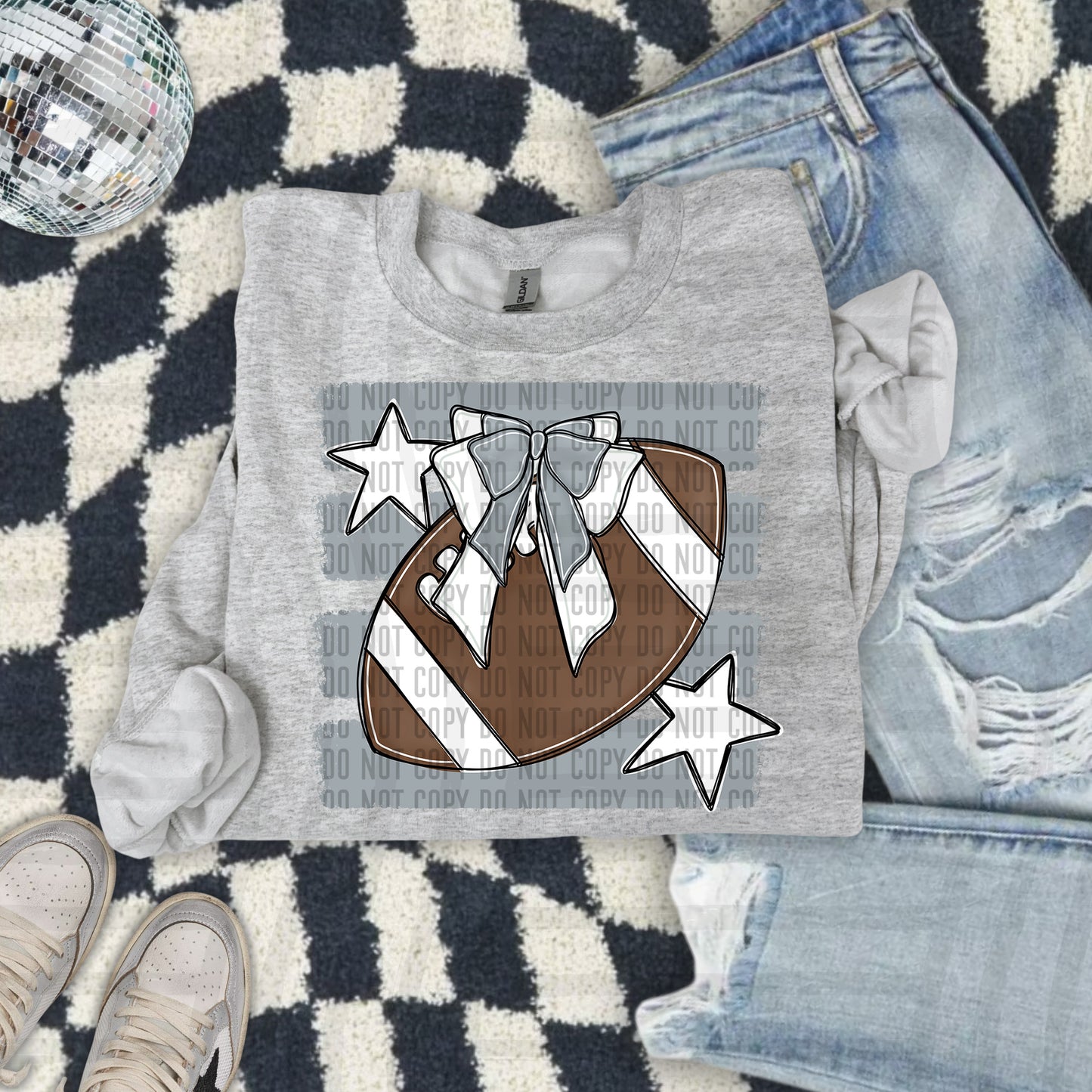 FOOTBALL BOW BOW TEES -25 COLORS