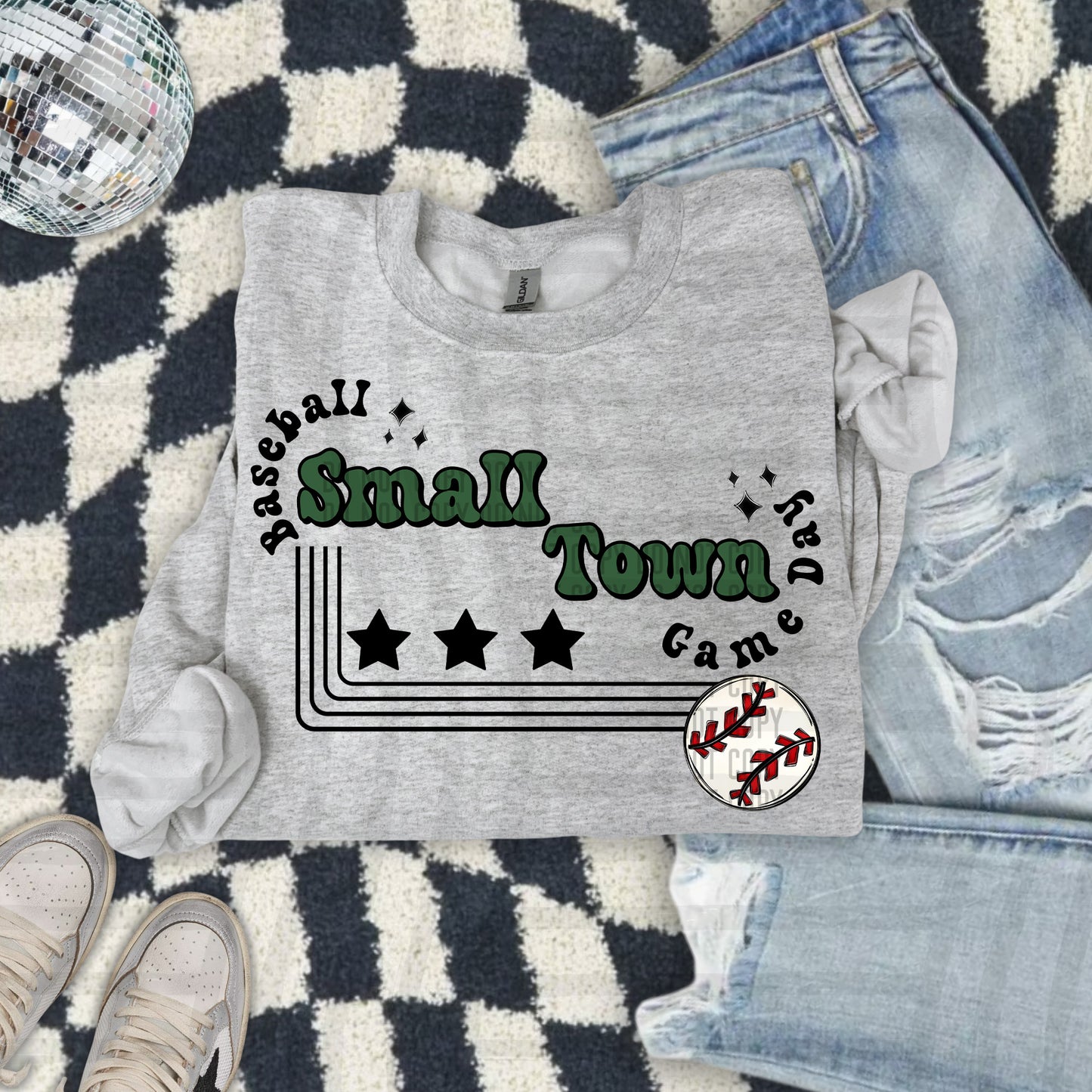 SMALL TOWN BASEBALL TEE -21 COLORS