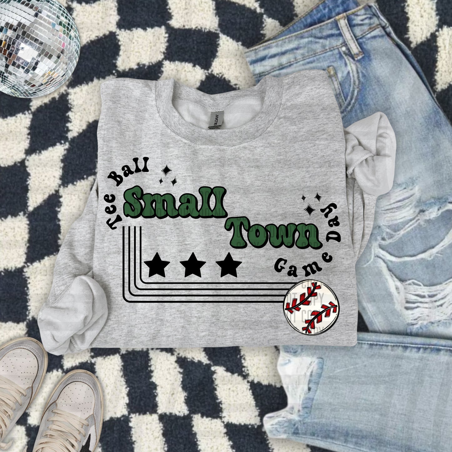 SMALL TOWN T-BALL TEES - 21 COLORS