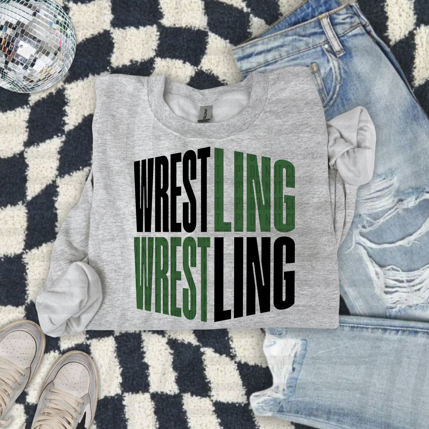 WRESTLING WORD ART TEE