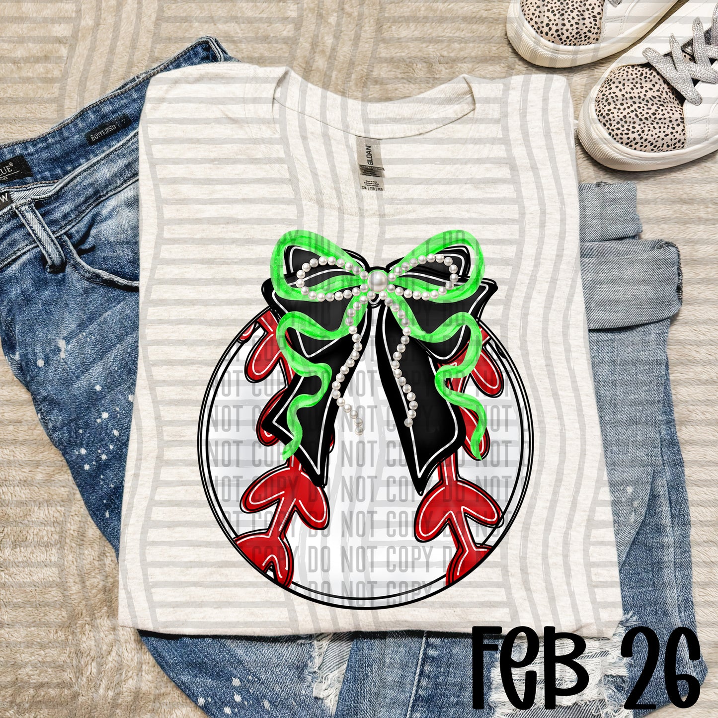 VARIETY COLOR BASEBALL BOW TEES