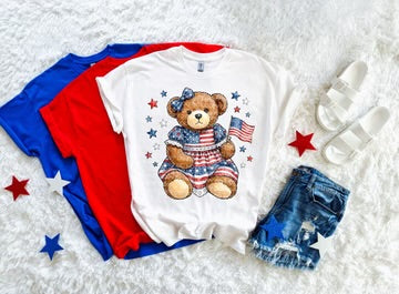 MISS BEAR TEE-RWB