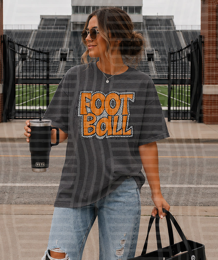 PREPPY CHECKER FOOTBALL TEES -25 COLORS