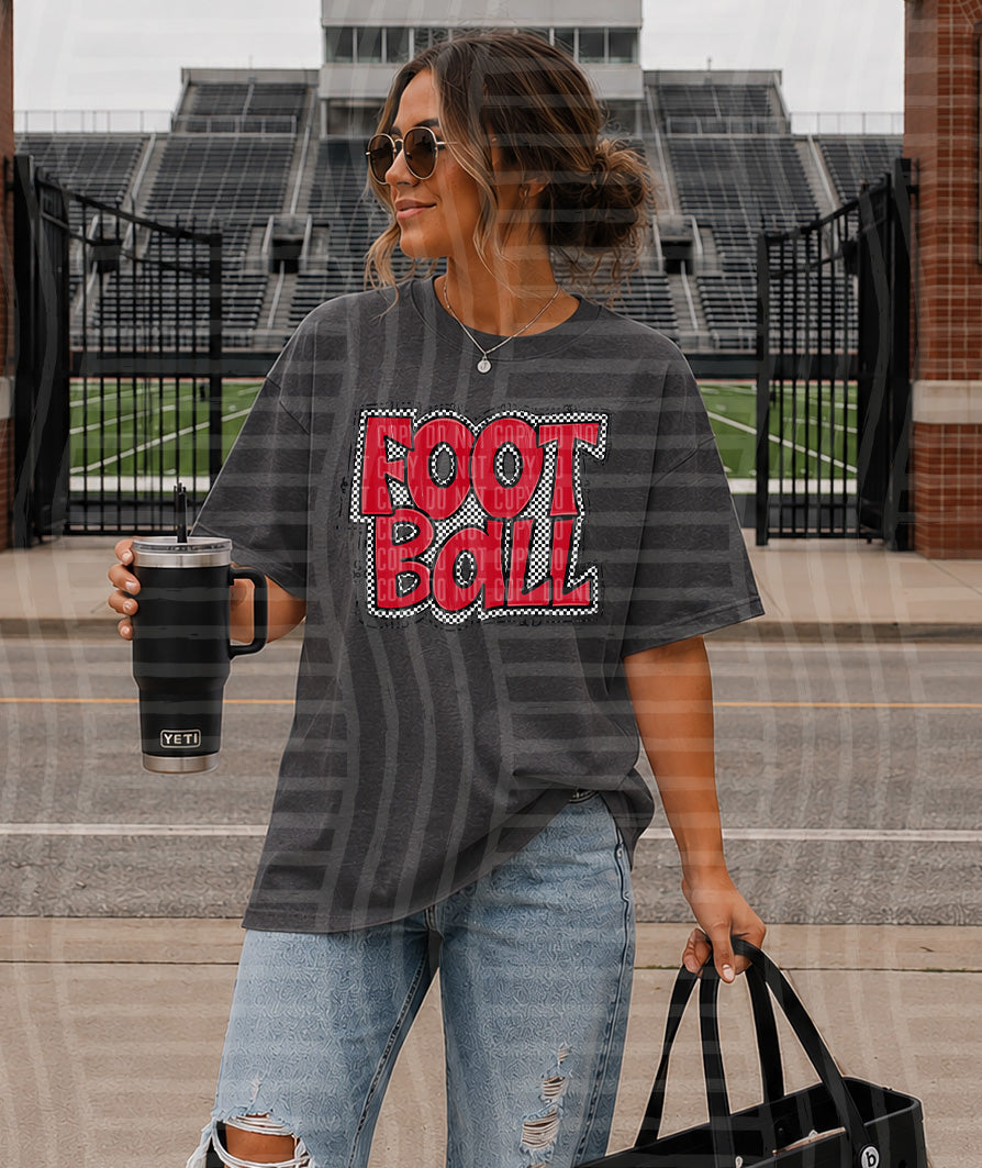 PREPPY CHECKER FOOTBALL TEES -25 COLORS