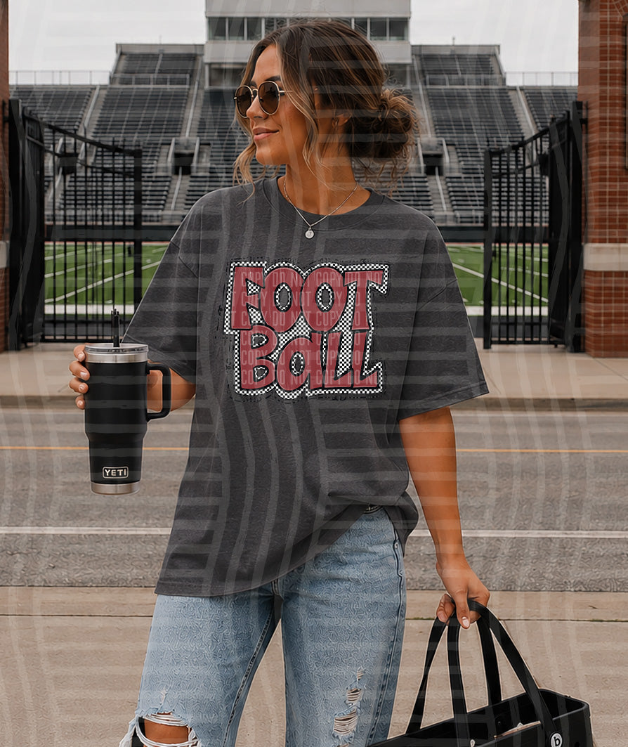 PREPPY CHECKER FOOTBALL TEES -25 COLORS