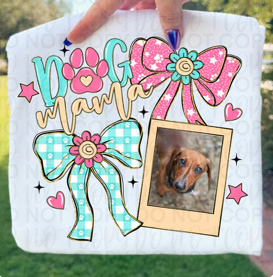 DOG MAMA W PIC TEE - CUSTOM