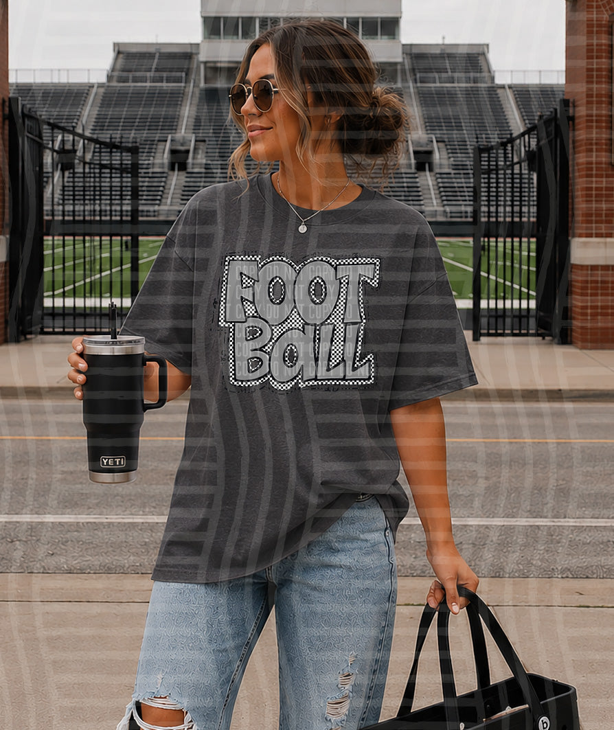 PREPPY CHECKER FOOTBALL TEES -25 COLORS