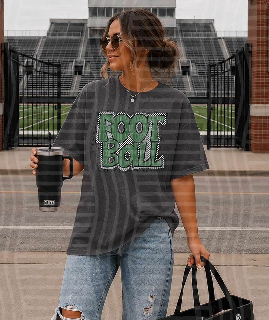 PREPPY CHECKER FOOTBALL TEES -25 COLORS