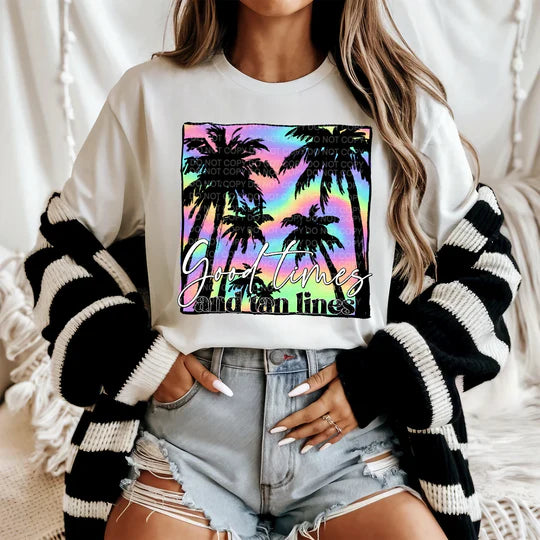 GOOD TIMES AND TAN LINES TEE