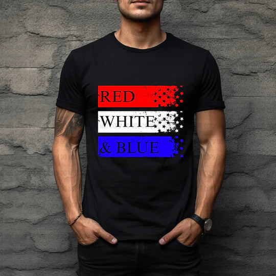 RED WHITE AND BLUE TEE