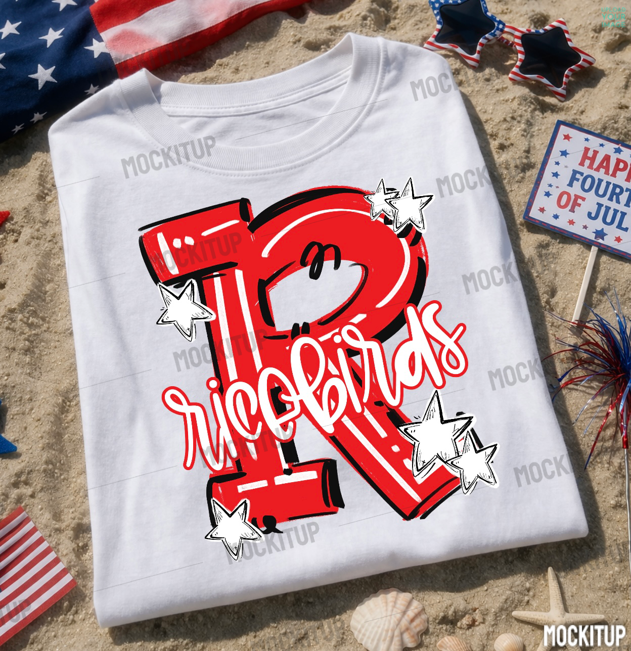 EC RICEBIRDS TEE- RED R