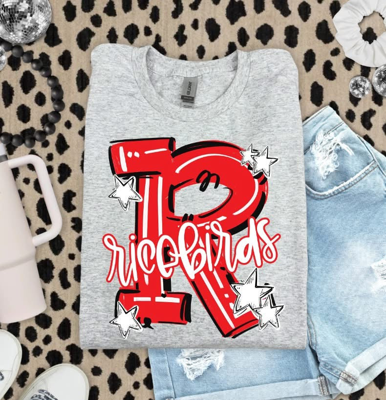 EC RICEBIRDS TEE- RED R