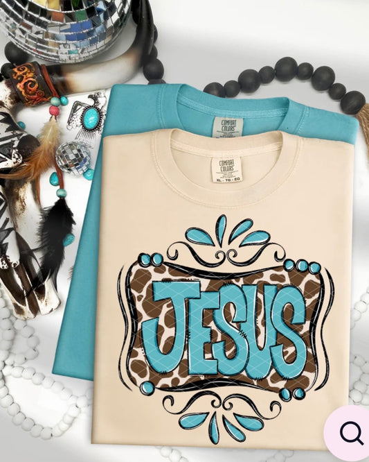 JESUS TEE - TURQUOISE