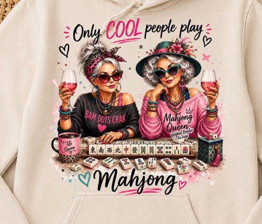 ONLY COOL PEOPLE PLAY MAHJONG TEE