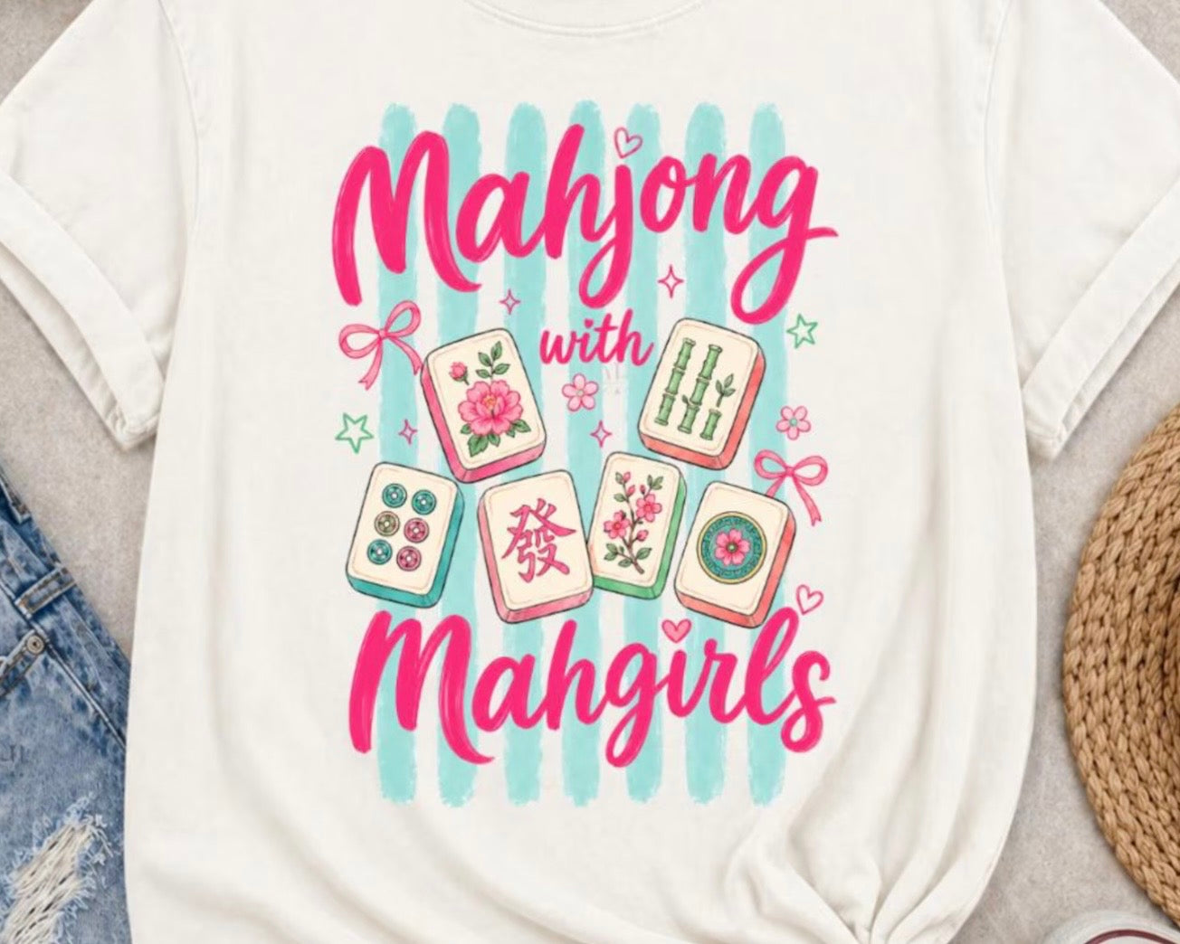 MAHJONG TEE W STRIPES