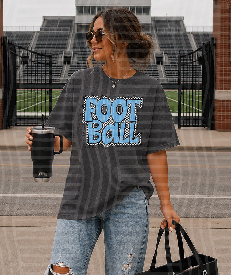 PREPPY CHECKER FOOTBALL TEES -25 COLORS