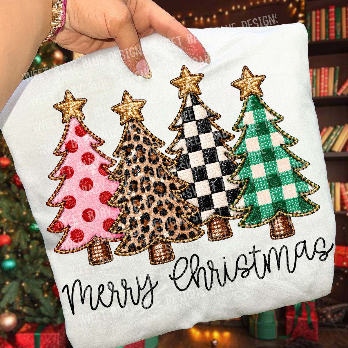 MERRY CHRISTMAS TREES TEE