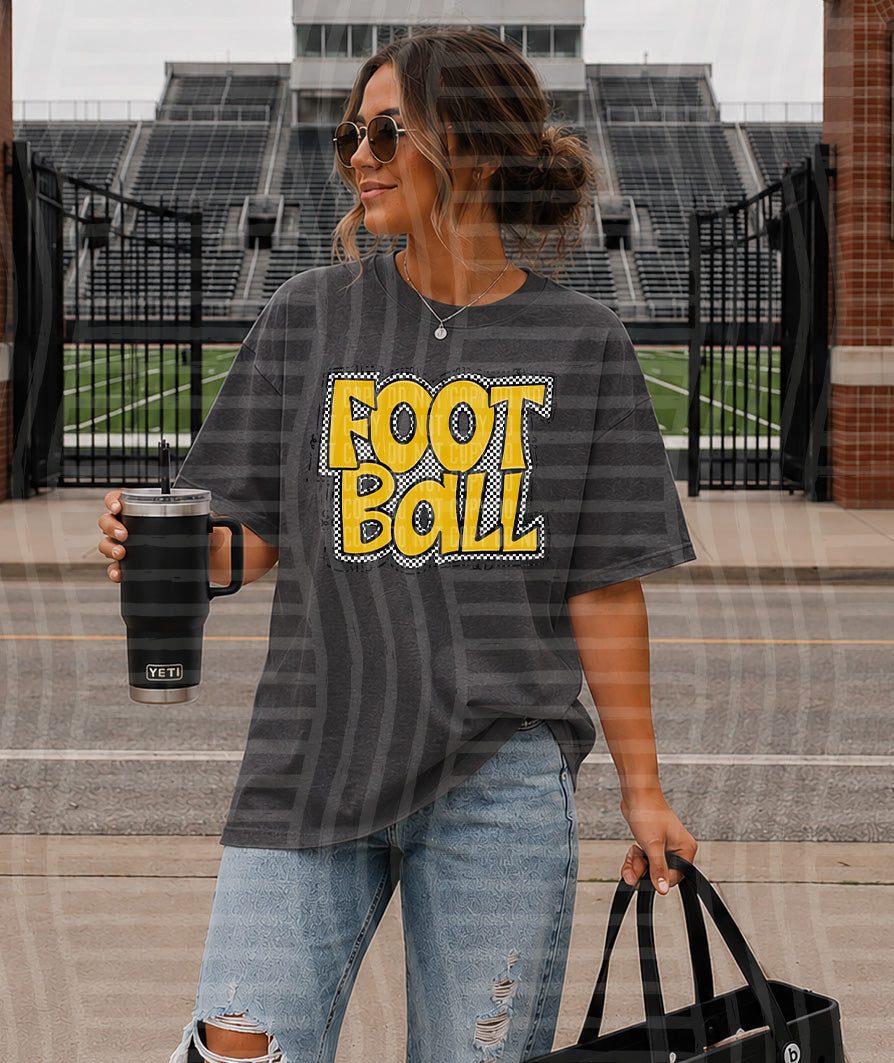 PREPPY CHECKER FOOTBALL TEES -25 COLORS