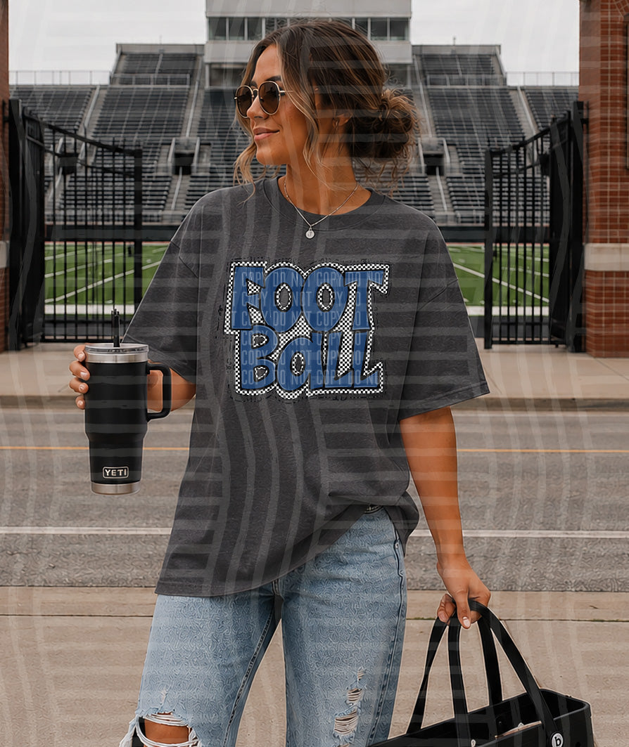 PREPPY CHECKER FOOTBALL TEES -25 COLORS