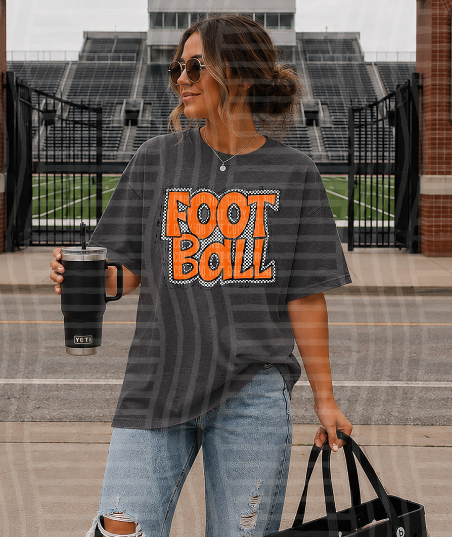 PREPPY CHECKER FOOTBALL TEES -25 COLORS