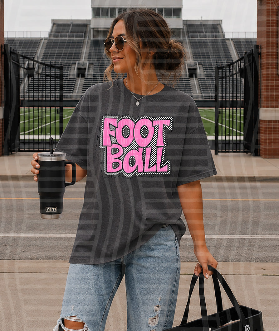 PREPPY CHECKER FOOTBALL TEES -25 COLORS
