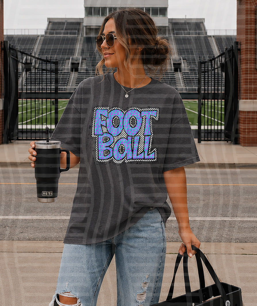 PREPPY CHECKER FOOTBALL TEES -25 COLORS