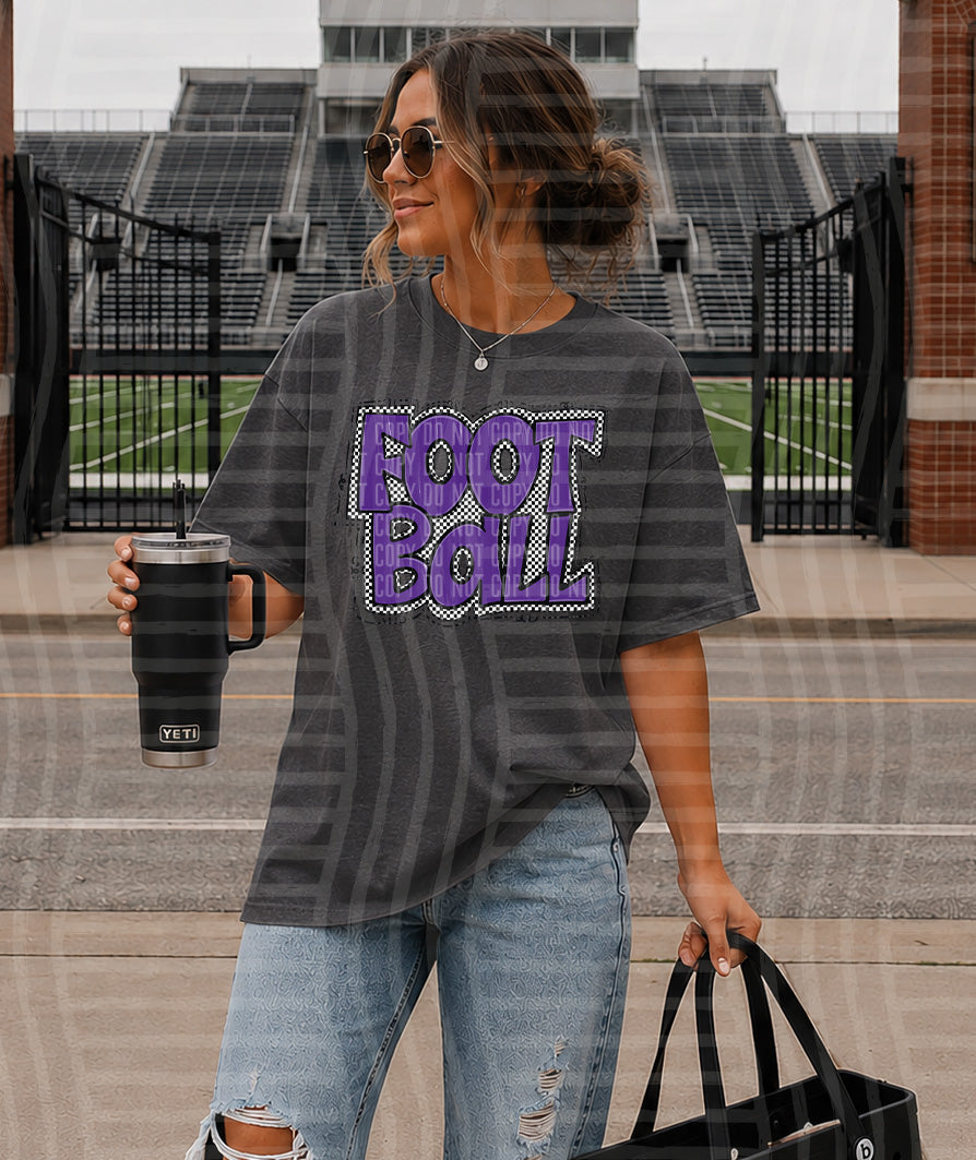 PREPPY CHECKER FOOTBALL TEES -25 COLORS