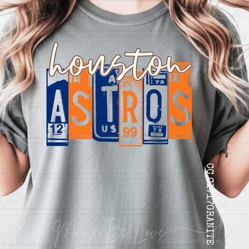 HOUSTON ASTROS TEE - LICENSE PLATE STYLE