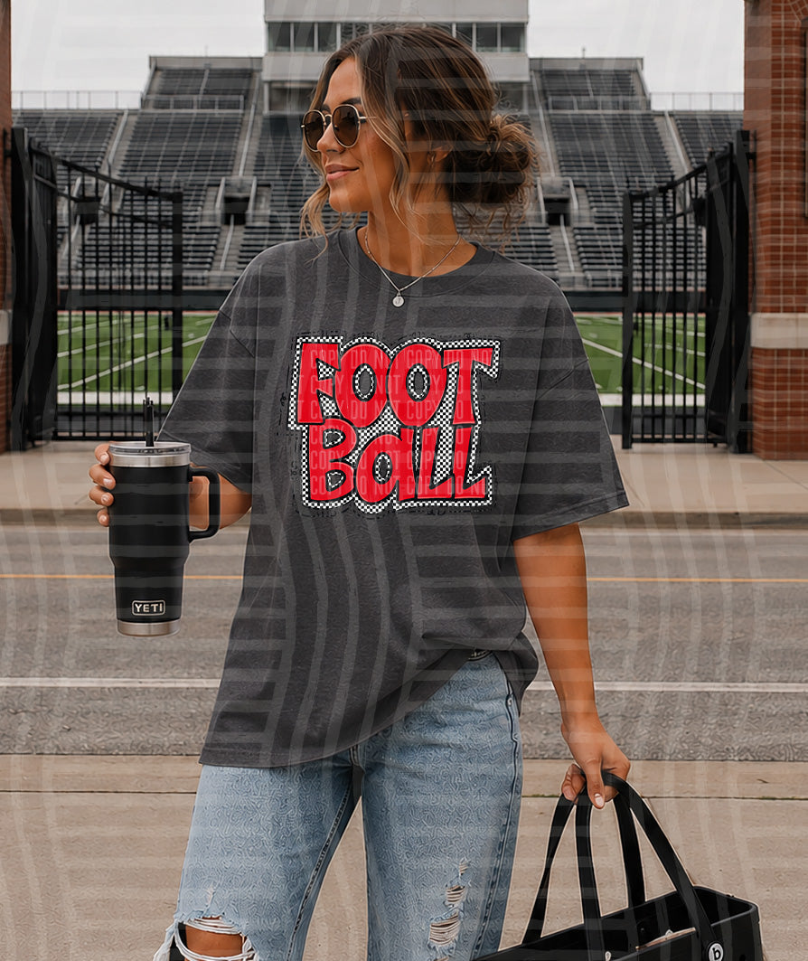 PREPPY CHECKER FOOTBALL TEES -25 COLORS