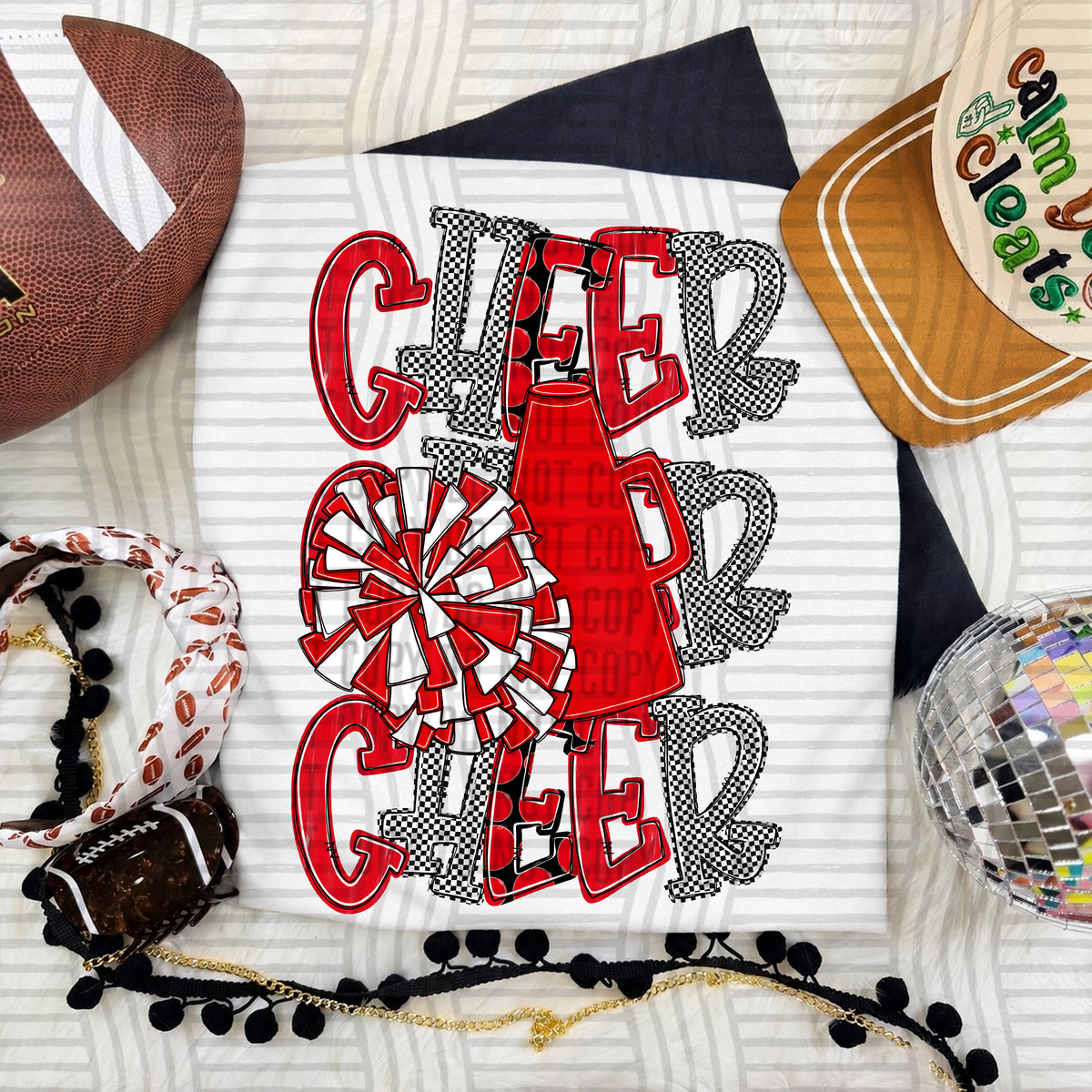 TRI STACKED CHEER TEES -25 COLORS