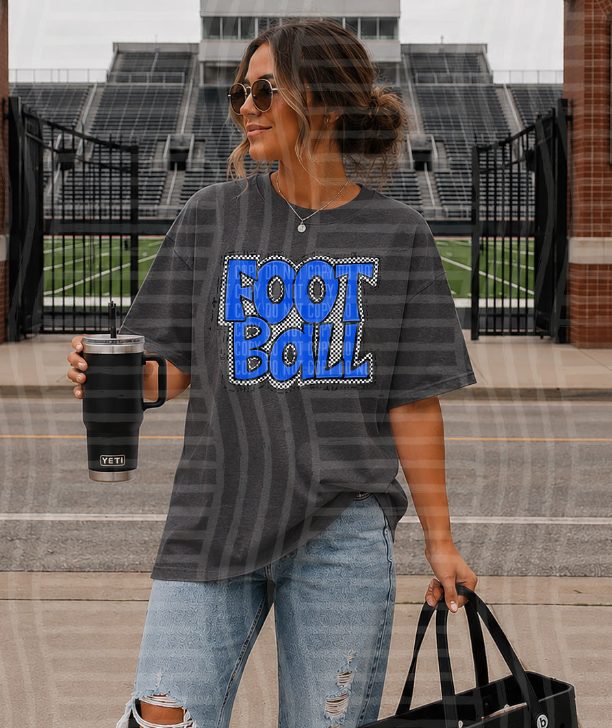 PREPPY CHECKER FOOTBALL TEES -25 COLORS