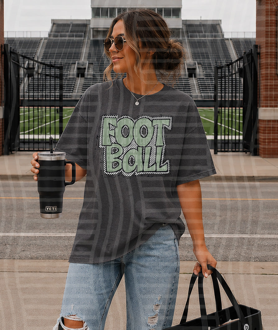 PREPPY CHECKER FOOTBALL TEES -25 COLORS