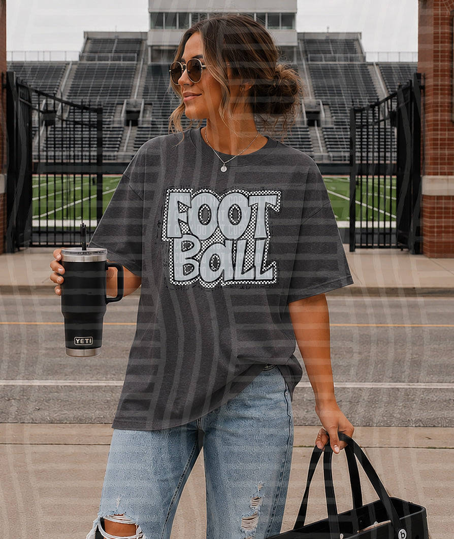 PREPPY CHECKER FOOTBALL TEES -25 COLORS