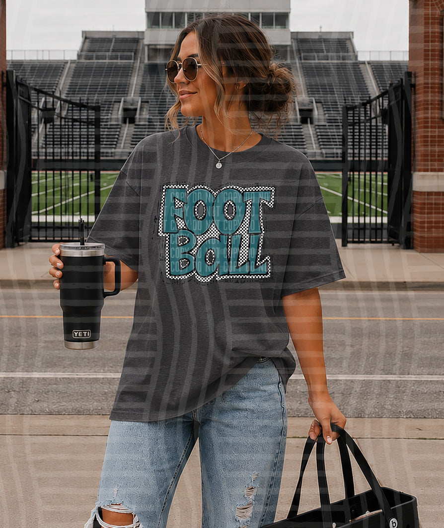 PREPPY CHECKER FOOTBALL TEES -25 COLORS