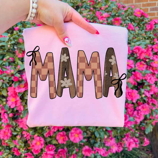 MAMA - CHECKERS AND FLOWERS TEE