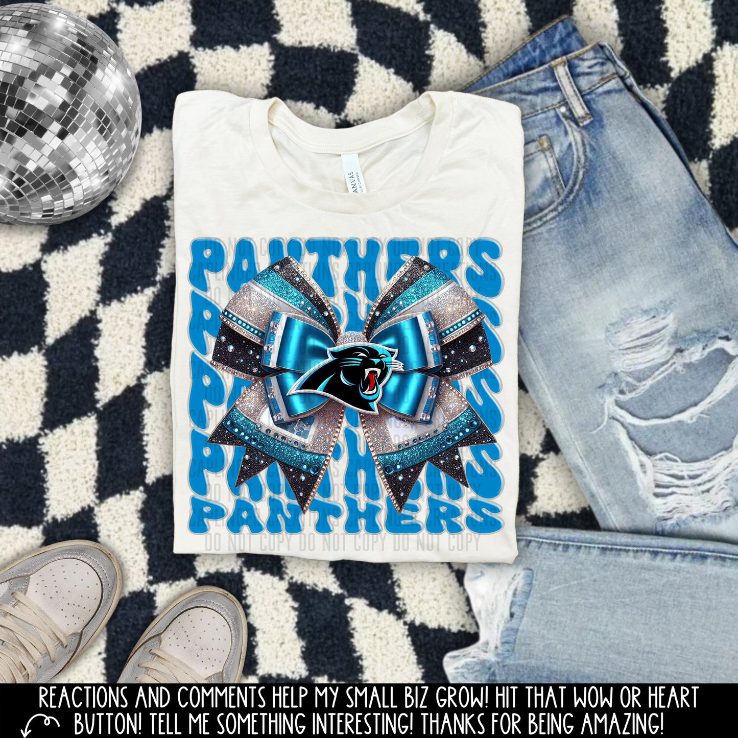 NFL GLITTER BOW TEE