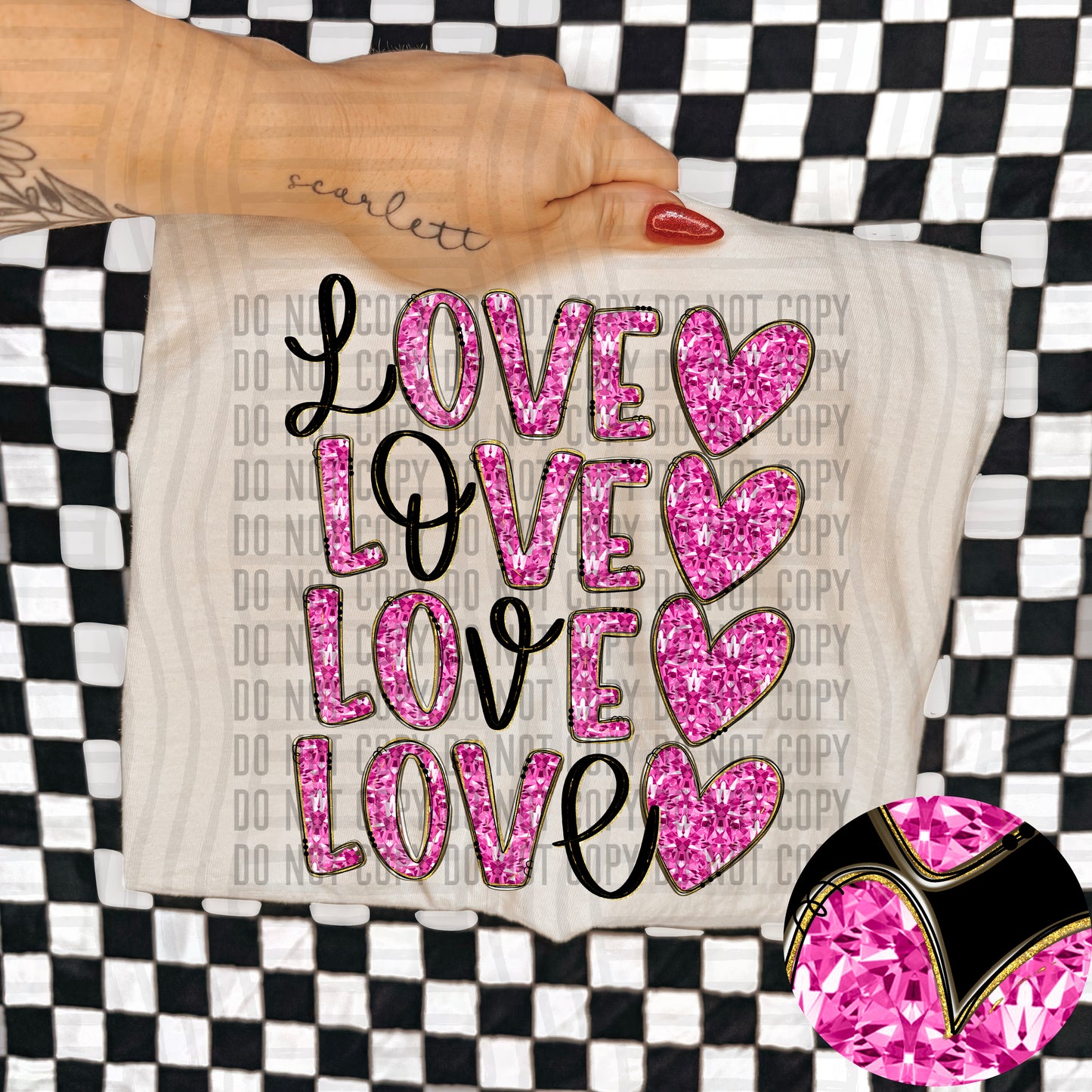 DIAMOND LOVED STACK- VARIETY COLORS TEE