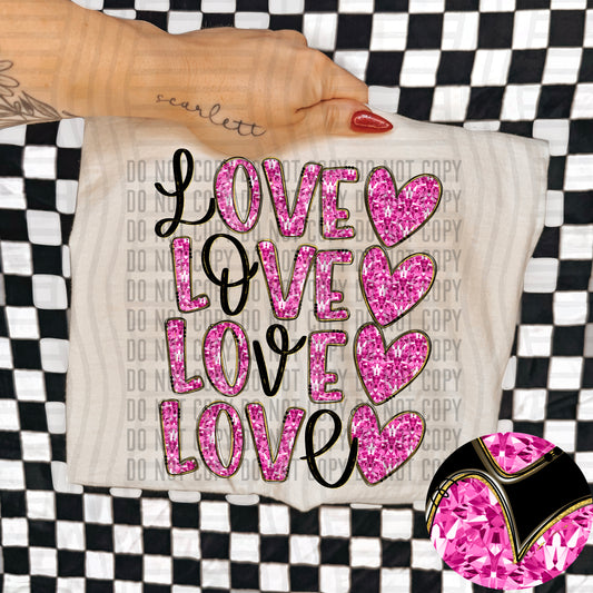 DIAMOND LOVED STACK- VARIETY COLORS TEE