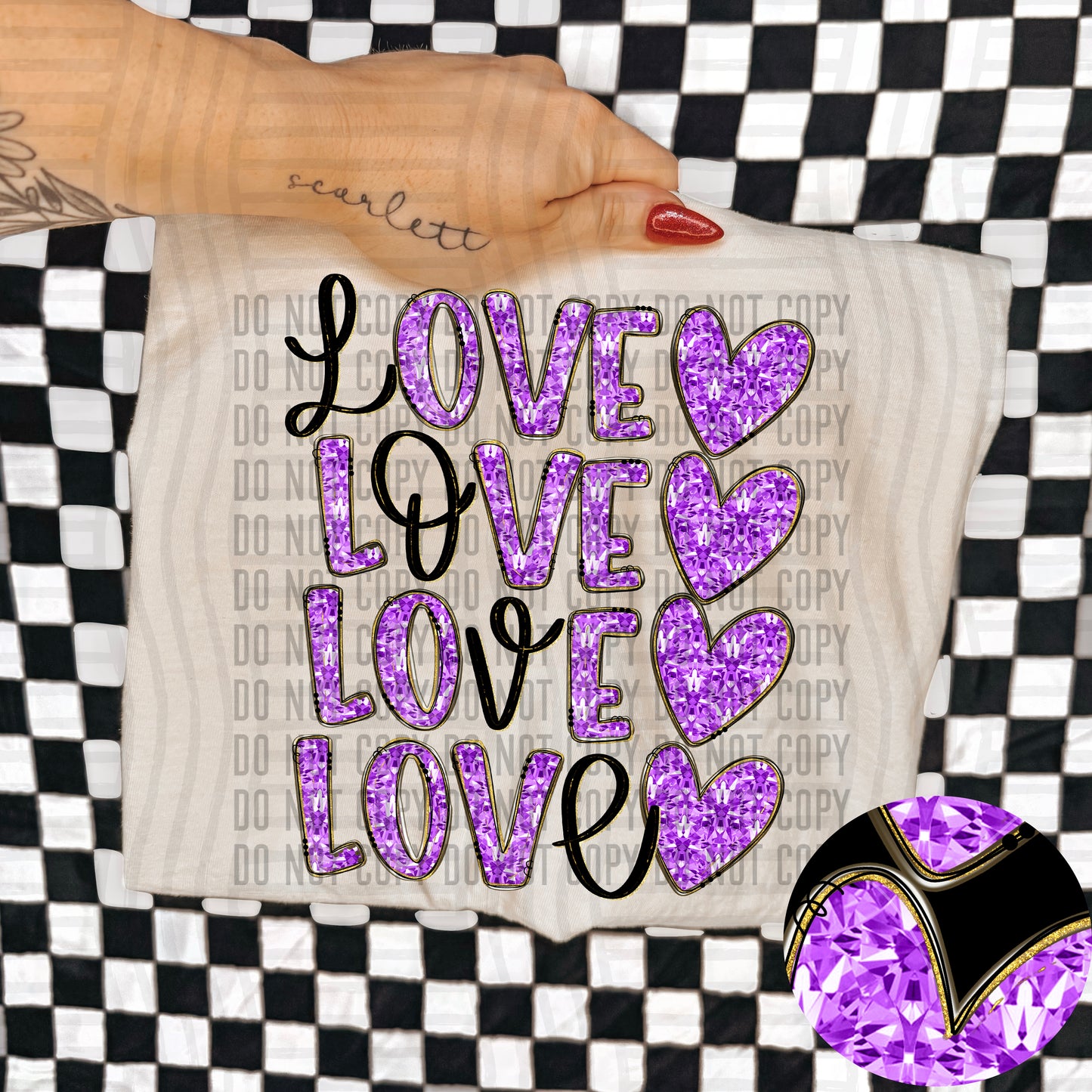 DIAMOND LOVED STACK- VARIETY COLORS TEE