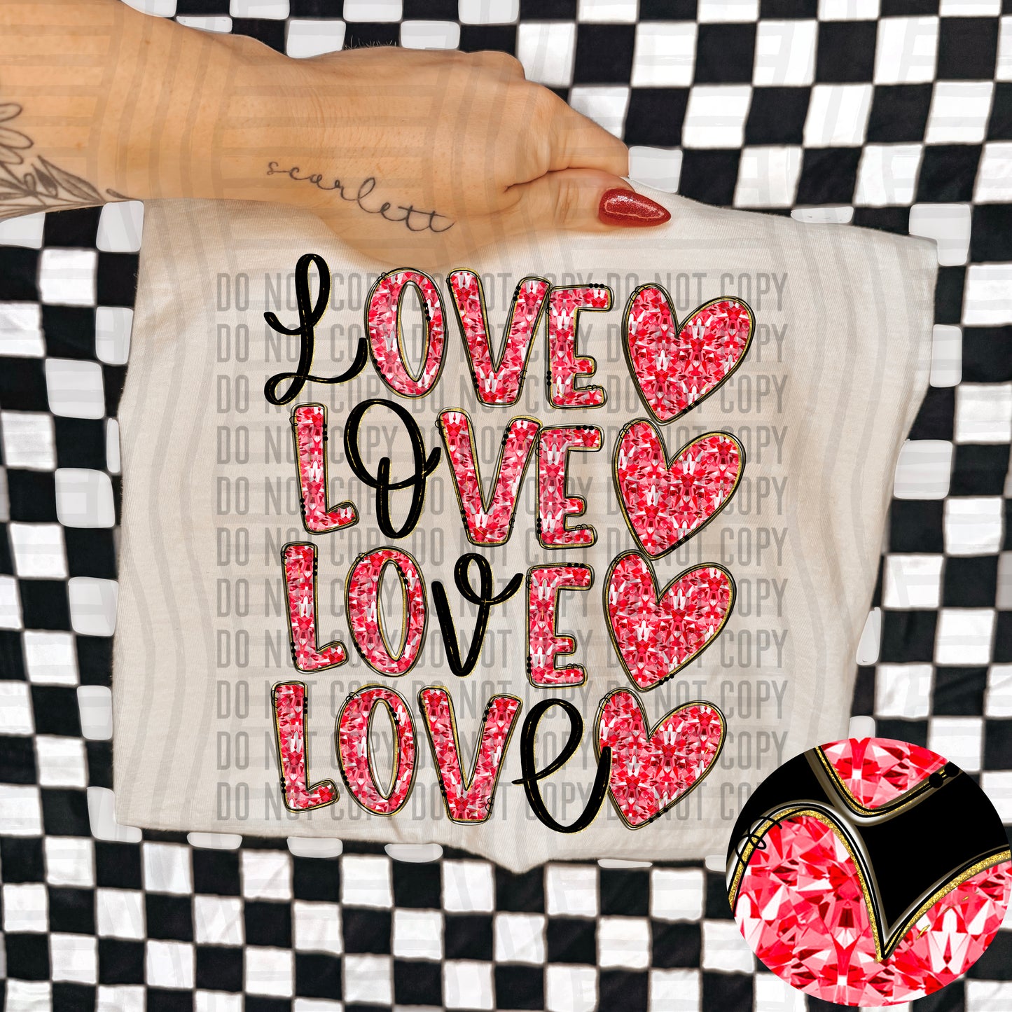 DIAMOND LOVED STACK- VARIETY COLORS TEE