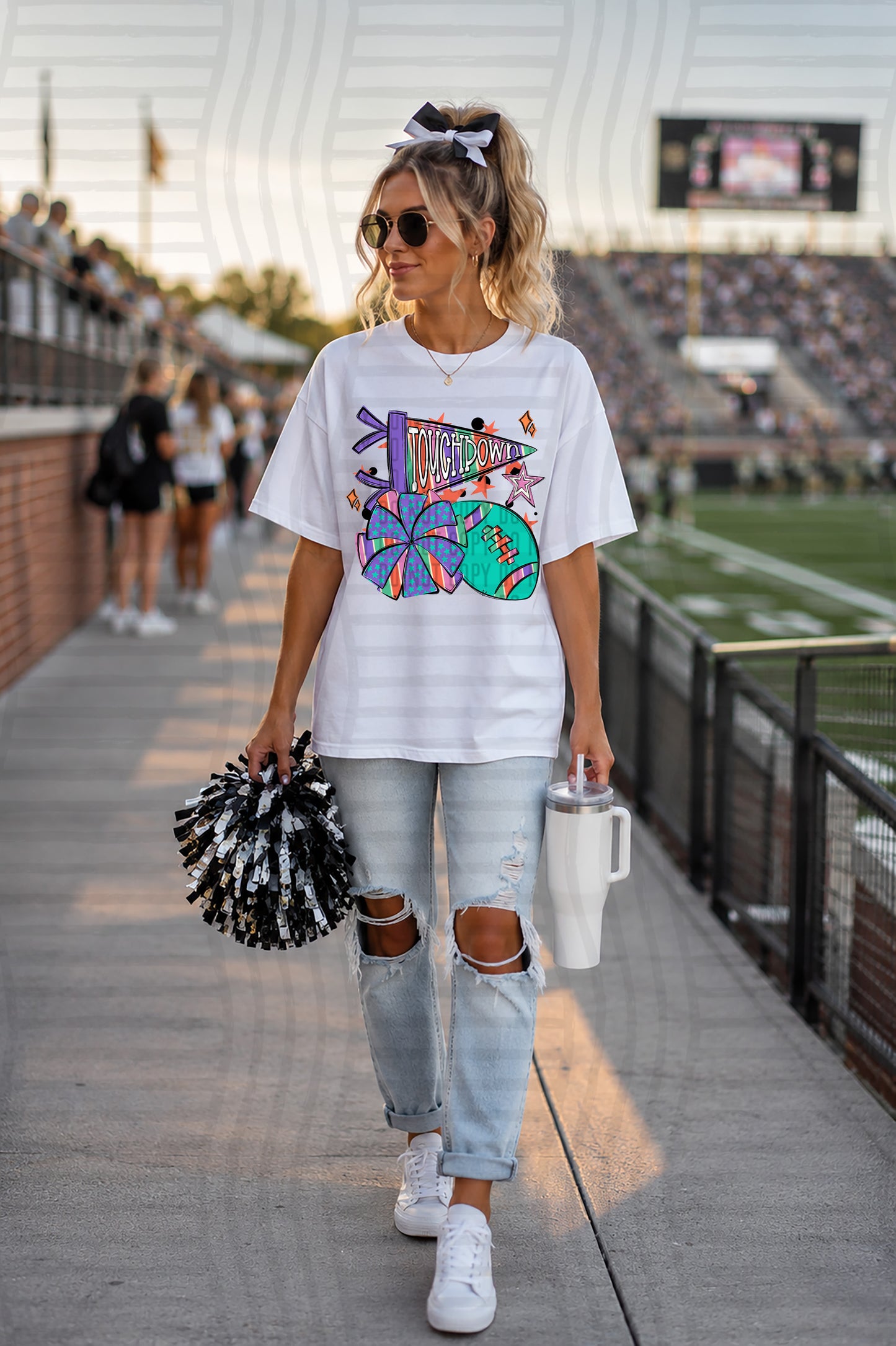 TOUCHDOWN POM TEES -25 COLORS